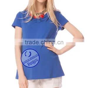Custom Spandex Cotton Plain Short Sleeve Maternity t Shirt thumbnail-2