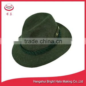 Mix Green Wool Felt Fedora Hat thumbnail-1