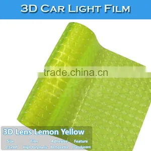 PVC Material 3D Fluorescent Yellow 0.3x10m Car Headlight Film Color Change Sticker thumbnail-1