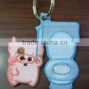 Double-sided Embroidery Patch / Doraemon Keychain Embroidery Badge / Custom Keychain Emboridered Patch thumbnail-2