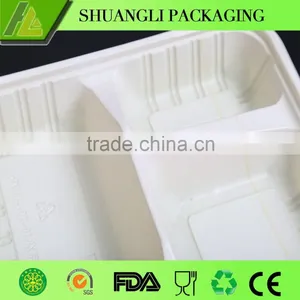 3-Compartment Microwave Safe Food Container Lunch Tray With Cover thumbnail-3