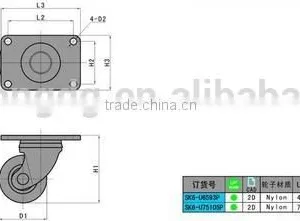High Quality SK6-U6593P Heavy Duty Nylon Castor Wheel thumbnail-3