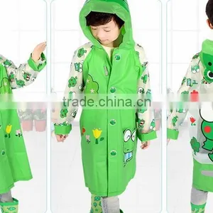 Children Cute Cartoon Animal Print Foldable Raincoat With Backpack Place thumbnail-3
