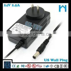 ac 110 240v 50 60hz 24v 2.5a 60w ac dc Wall Mounted Power Adaptor thumbnail-2