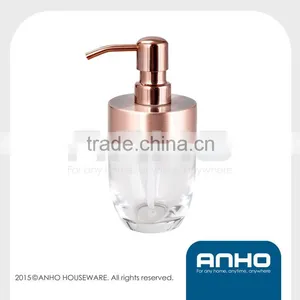 High Quality Plastic Soap Dispenser in Antique Brass Plated thumbnail-1