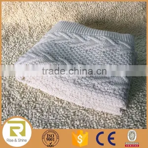 Wholesale 100% Acrylic Cable Knit Throw Blanket thumbnail-1