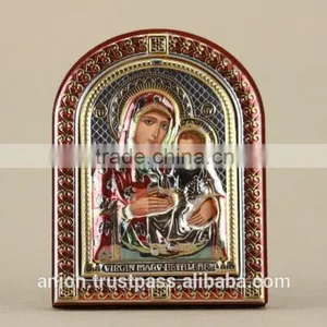 Greek & Russian Orthodox Wooden Icon. Mother God. Hodegetria thumbnail-3