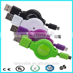 0.8m Micro USB Cable Mobile Phone Charging Cord Retractable Cable thumbnail-2