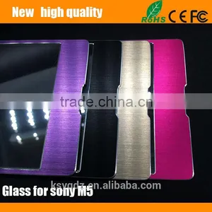 2.5D Titanium Alloy Brushed Metal Tempered Glass Screen Protector Guard for SONY M5 Front + Back thumbnail-2
