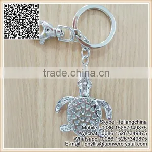 Factory Promotion Top Quality Blue Tortoise Keychain Crystal Diamond Key Ring thumbnail-4