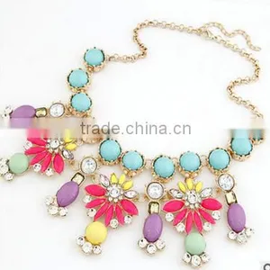 Collar Pendants Fashion Clolorful Necklace Rhinestone Jewelry for Women Dress Garment thumbnail-2