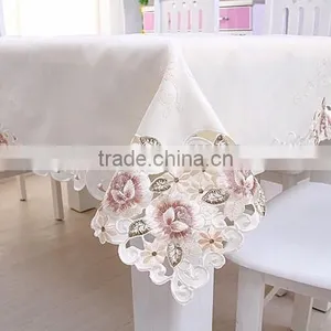 New Design 100 Polyester Flower Design Embroidery Table Cloth thumbnail-4