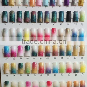 Wholesale False Nails Glitter Powder Designed Artificial Nails thumbnail-1