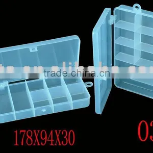 CLEAR PLASTIC TACKLE BOX w/ 8 COMPARTMENT Fly Fising LURE Tool Case thumbnail-1