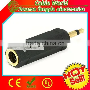 Factory Wholesale 6.35mm to 3.5mm Mono Adapter 1/4" Mono Audio Adapter for Microphone thumbnail-1