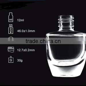10CC/1/2OZ Empty Crystal Nail Polish Bottle Glass UV Gel Bottles With Screw Cap and Brush Supplier thumbnail-2