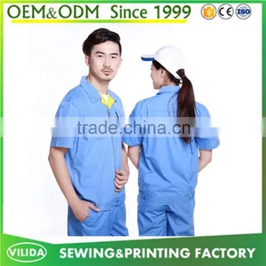 High Quality Short Sleevec Worker Uniform Factory Workerwear From Guangzhou Factory thumbnail-2