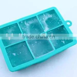 Large Cube 6 Cavities Square Shaped Silicone Ice Cube Tray thumbnail-2