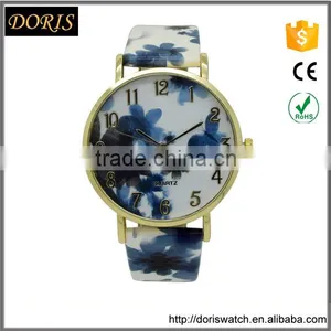 Stylish Pattern Painting Leather Strap Watches Color Wrist Watch Women Quartz Watch thumbnail-2