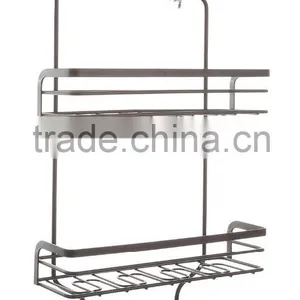 Hot Sale Stainless Steel Dual Tiers Bathroom Shower Caddy thumbnail-1