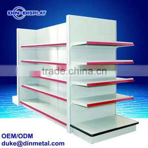 Supermarket Gondola Double Sided Slatwall Metal Shelving thumbnail-5