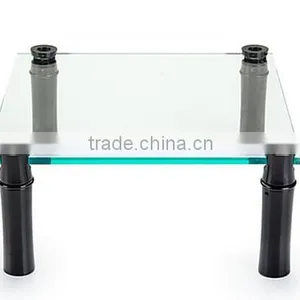Acrylic Risers With 4" Black Aluminum Standoff - 9" x 9" - Clear thumbnail-1