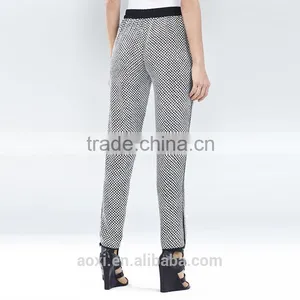 Oem Clothes Supplier New Latest Design Office Wear Women Fashion Plaid Pants thumbnail-3