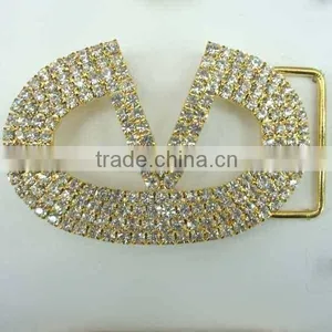 Hot Sales Unique Designs Popular Crystal Decorative Belt Buckle With Rhinestone for Garment Accessory in Bulk thumbnail-2