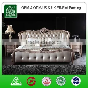 G8801 Bed Furniture Manufactory Supply Good Quality Solid Wooden Frame Leather Bed thumbnail-3