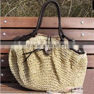 High Quality Women Bag Summer Style Handbags Fashion 2016 Straw Bag Woven Beach Bag thumbnail-5