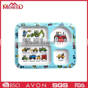 Children Food Safety Melamine Divided Lunch Plate thumbnail-1