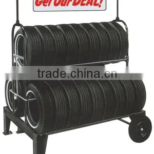 Australia Metal Tire Display Stand With Wheels thumbnail-1