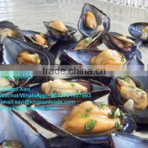 Half Shell On Cooked Mussels Shellfish thumbnail-2