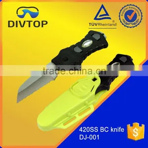 420 Stainless Steel Serrated Point BC Yellow Diving Knifes Survival Knife thumbnail-1