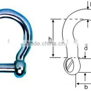 Stainless Steel Bow Shackle With Screw Driver Counter Sunk Screw Pin(Marine Hardware) thumbnail-1