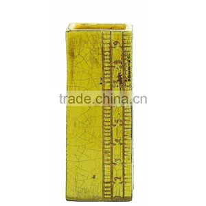 Terra Cotta Ruler Vase, Yellow thumbnail-1