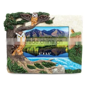 Owl Resin Stone Finish Picture / Photo Frame - Animals Collection thumbnail-2