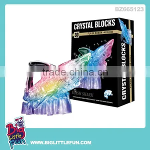 Building Block Toy, Shark Shape Crystal Block With Light thumbnail-1