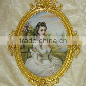 Antique Gilt Frame Oil Painting, Aristocratic Oil Painting Art and Craft thumbnail-6