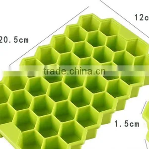 CY175 Honeycomb Pattern Ice Cube Tray 37 Hexagon Pieces of Ice Soft Silicone Colorful Ice Cube Tray thumbnail-6