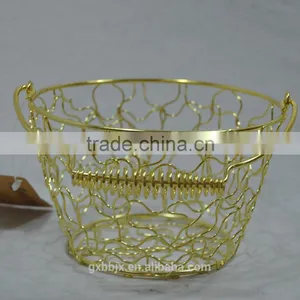 Handmade Metal Wire Storage Basket With Handle thumbnail-3