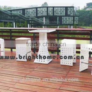 Ndoor Outdoor Wicker Bar Stools 5pcs Rattan Bar Table and Chairs Set thumbnail-2