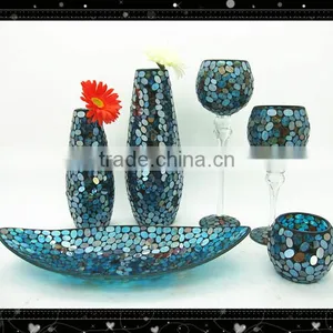 Custom Silver Glass Mosaic Goblet thumbnail-1