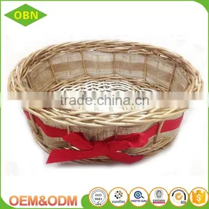 China Custom Decorative Fancy Christmas Empty Wicker Wholesale Spa Gift Baskets thumbnail-3