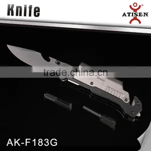 Top Quality Tactical Folding Knife 3Cr13+Aluminium Camping Knife With LED Car Glass Breaker Belt Cutter Fire Start Tools thumbnail-1