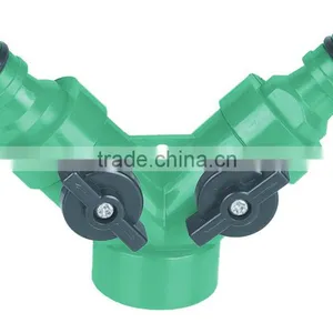 Plastic Snap-in "Y" Hose Connector With Shut off Function, 3/4" Female Thread thumbnail-1