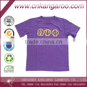 Custom Made Embroidery Patches Single Jersey Cotton Tee Shirts thumbnail-1