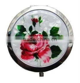 Shell Shaped Makeup Mirror With Flower SCM008 thumbnail-1