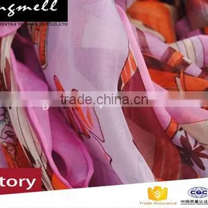 Custom Amazing Bright Colors Pink Digital Printing Silk Scarf thumbnail-2