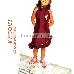 Sleeveless Fashion Children Clothes Ruffle Frock Dress Designs For Small Girls HSd6044 thumbnail-1
